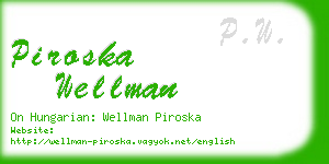 piroska wellman business card